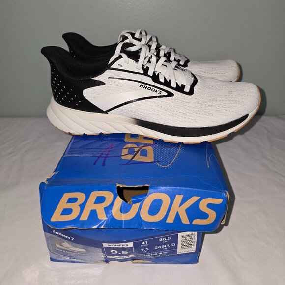 Brooks Anthem 7 Women's Size 9.5M, Run & Walk, White/Black/Tan, New in Box - Picture 1 of 8